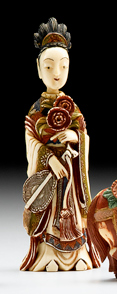 Chinese polychrome ivory snuff