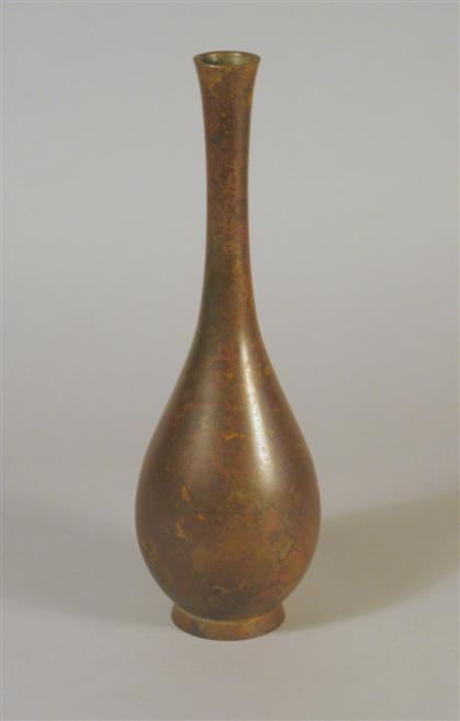 Korean bronze pear form vase  