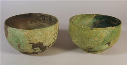 Pair of Korean bronze bowls   