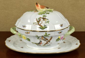 A herend signed porcelain covered