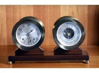 A vintage Chelsea ships bell clock with