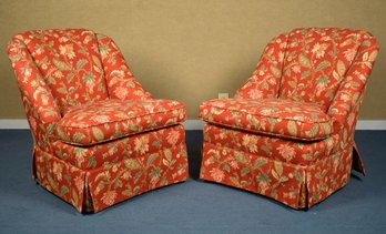 A lovely pair of upholstered club chairs,