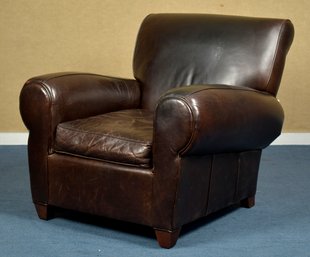 A dark brown leather Deco style 305896