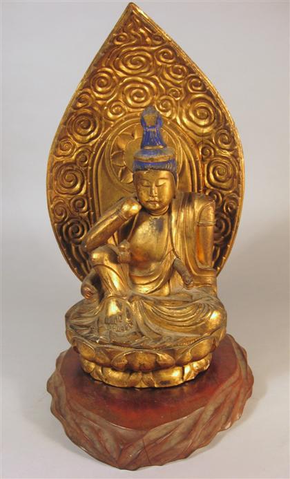 Japanese giltwood deity 19th 4d5af