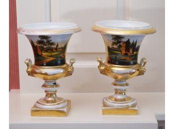 A pair of antique gilt and scenic 3058e5