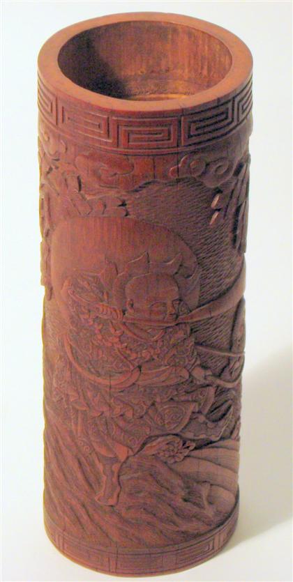 Japanese bamboo brush pot    19th century