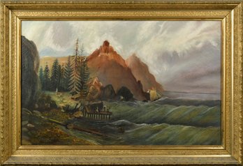A 19th C antique oil on canvas 305960