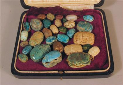 Collection of Egyptian scarab beetle