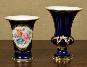 Two antique Meissen porcelain vases