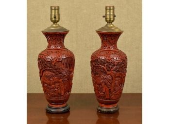 A pair of antique baluster form