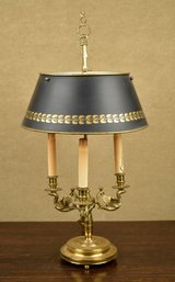 A vintage French brass bouilette lamp