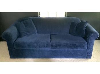 A contemporary sleeper loveseat soft