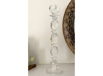 A contemporary tall faceted crystal