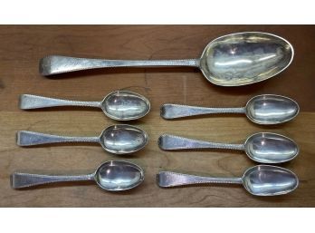 J Gibbs coin silver spoons, including