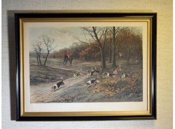 An antique colored sporting lithograph