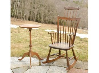 An antique comb-back Windsor rocking