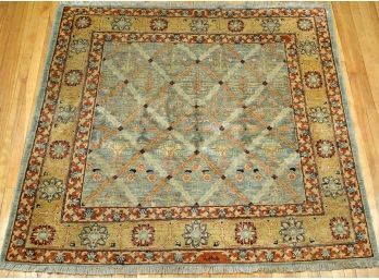 A vintage oriental area rug with