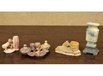 Four vintage Asian stone carvings,