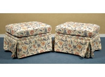 A pair of vintage floral upholstered