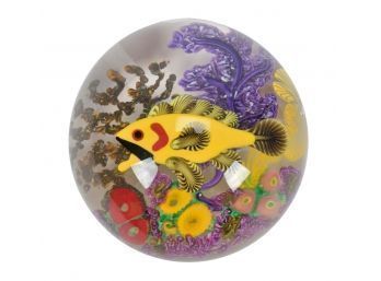 Chris Heilman art glass paperweight,