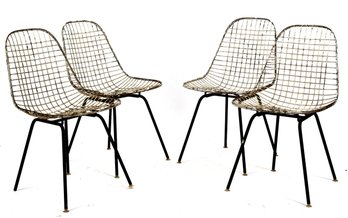 A set of four mid-century chairs