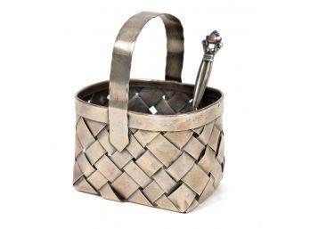 A Cartier sterling silver woven basket,