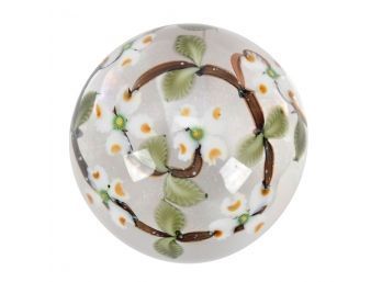Sherwin Art Glass paperweight, flowering