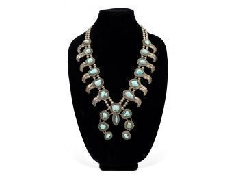 A Navajo silver and turquoise necklace