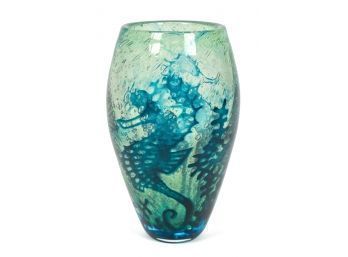 A signed art glass vase with thick 305d8c