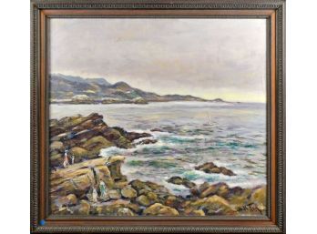 A vintage oil on canvas, rocky