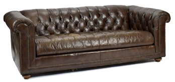 A vintage brown leather Bernhardt 305e3d