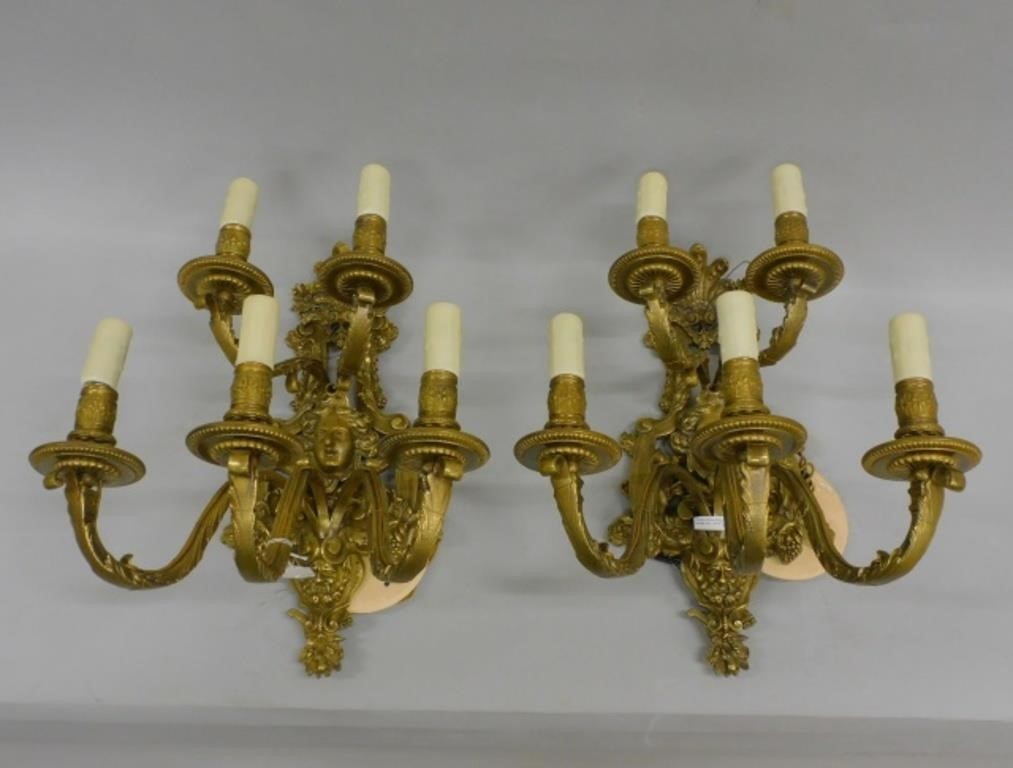 PAIR OF BRASS SCONCES MID 20TH 3037e6