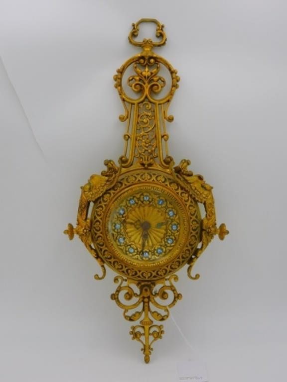 CAST BRASS HANGING CLOCK MADE IN