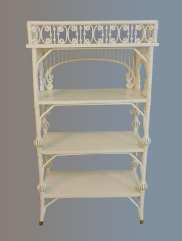 VICTORIAN WICKER ETAGERE CA. 1898,