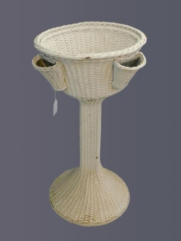 ART DECO UNUSUAL WICKER PEDESTAL 30382e