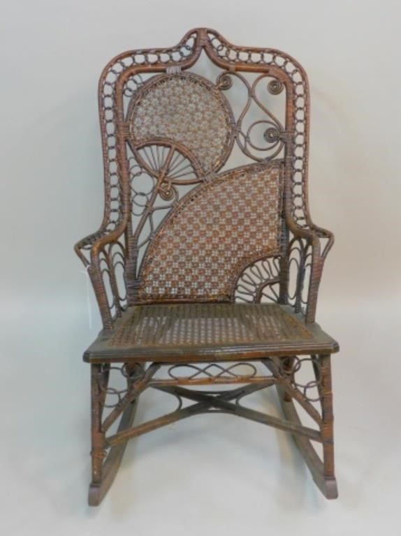 VICTORIAN THEME BACK WICKER ROCKER  30387c