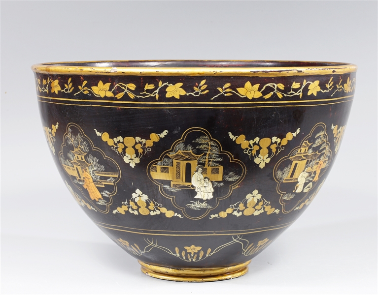 Large Chinese gilt lacquer bowl 303896