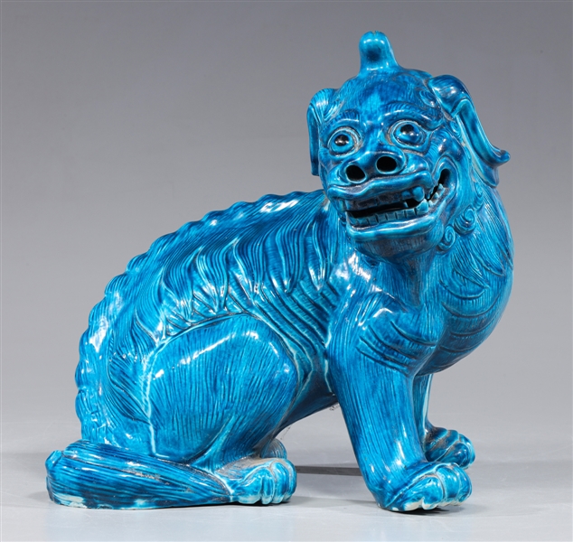 Blue Chinese ceramic foo dog figure  30389a