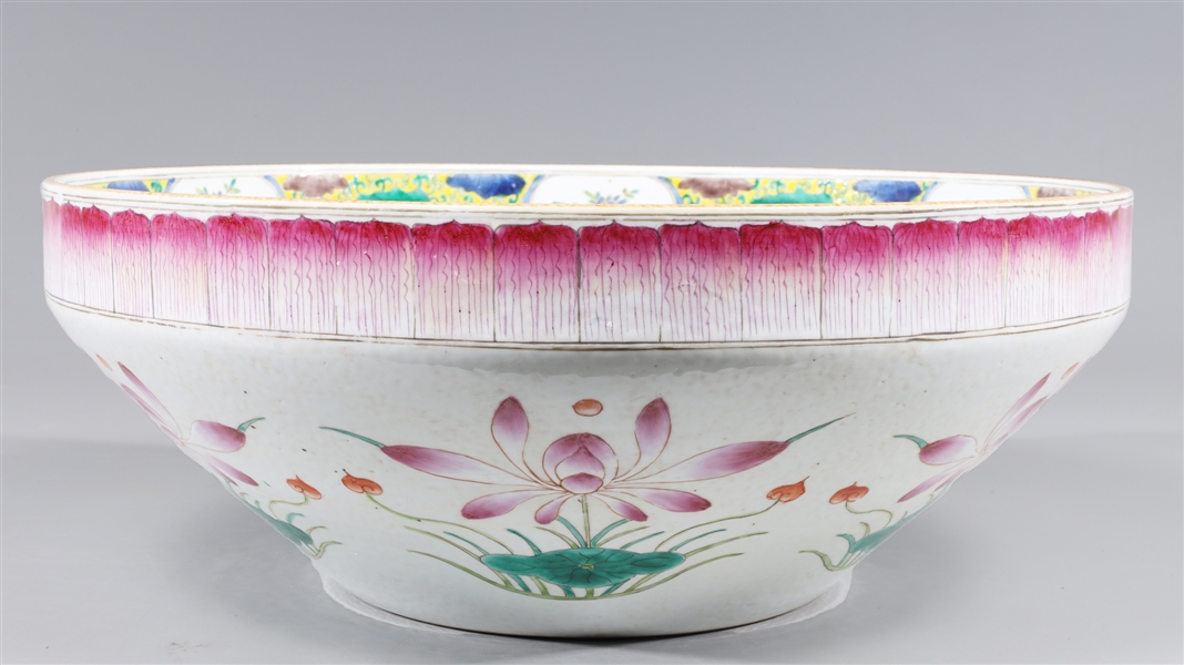 Large Chinese porcelain bowl of lotus