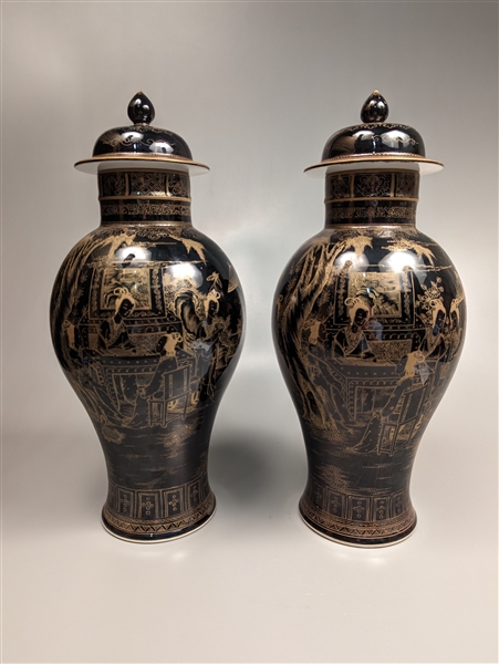 Pair of finely detailed, Chinese