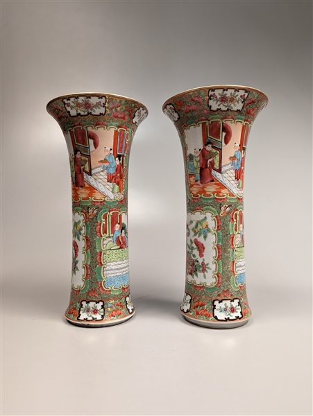 Pair of finely enameled, Chinese