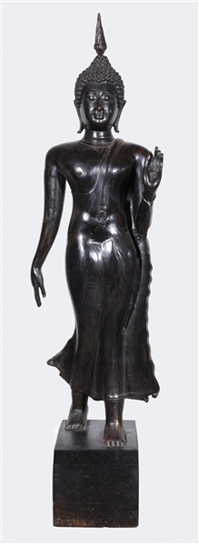Large antique Thai bronze standing 30393b