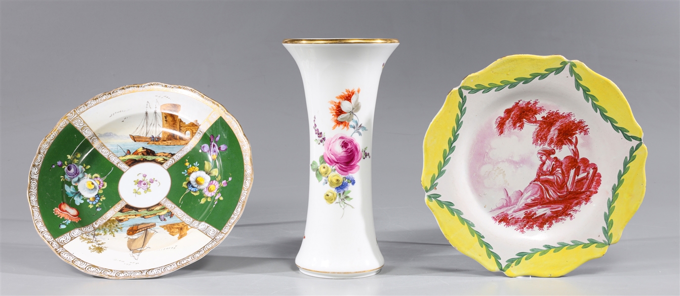 Group of three antique Meissen