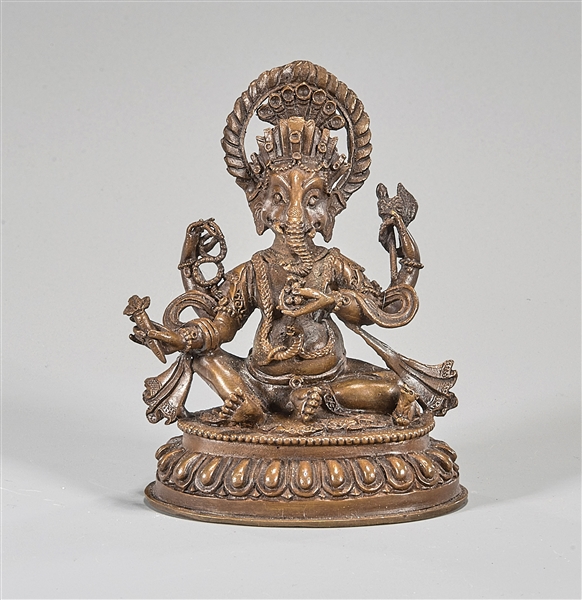 Nepalese copper figure of Ganesha;