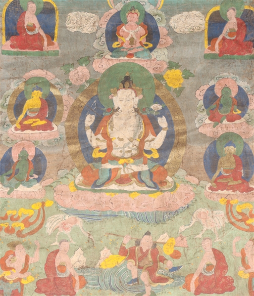 Sino Tibetan painted Thangka with 303951