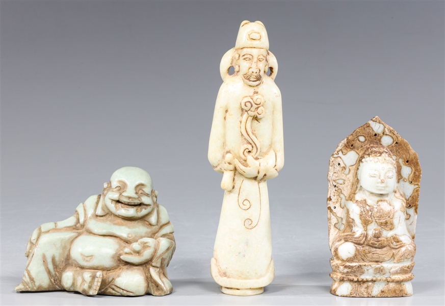 Group of three Chinese carved hardstone 30398e