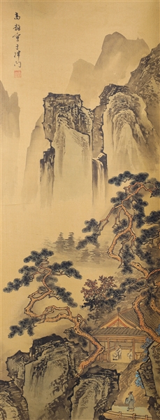 Chinese scroll depicting a mountain 3039a9