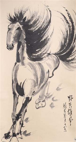 Chinese scroll depicting a galloping 3039a3