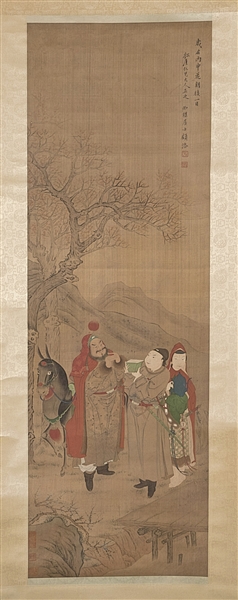 Chinese ink and color silk scroll