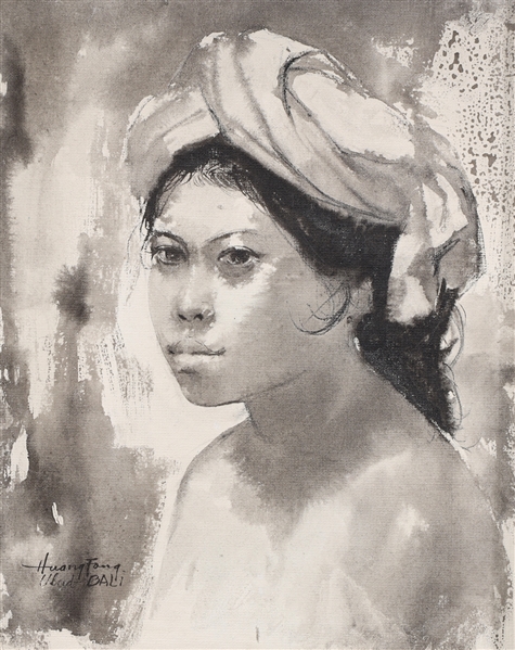 Oil on canvas Huang Fong Indonesian  3039d7